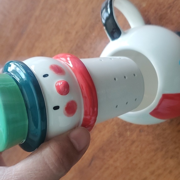 Pier 1 Tea Infuser/Steeper Cup Holiday Snowman Christmas Coffee Mug - Picture 4 of 13